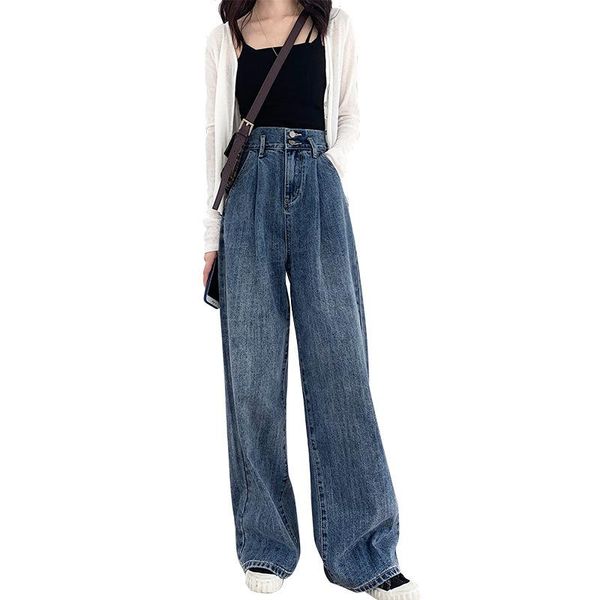 women's jeans normov high waist women retro autumn loose wide leg pants female pocket lengthen denim femme plus size casual, Blue
women's jeans normov high waist women retro autumn loose wide leg pants female pocket lengthen denim femme plus size casual, Blue