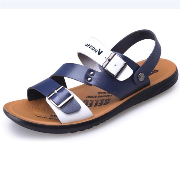 men's summer slippers korean version of the outside wear color matching wild beach shoes casual male sandals akam, Black
men's summer slippers korean version of the outside wear color matching wild beach shoes casual male sandals akam, Black