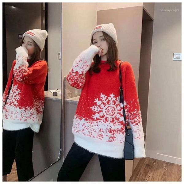 women's sweaters 2021 ladies mid-length snowflake christmas pullover women's fall winter, korean style loose chunky women1, White;black
women's sweaters 2021 ladies mid-length snowflake christmas pullover women's fall winter, korean style loose chunky women1, White;black