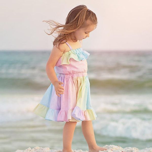summer toddler kids clothing baby girls sleeveless ruffles rainbow beach suspender dress kid girl children's pprincess dresses1, White
summer toddler kids clothing baby girls sleeveless ruffles rainbow beach suspender dress kid girl children's pprincess dresses1, White
