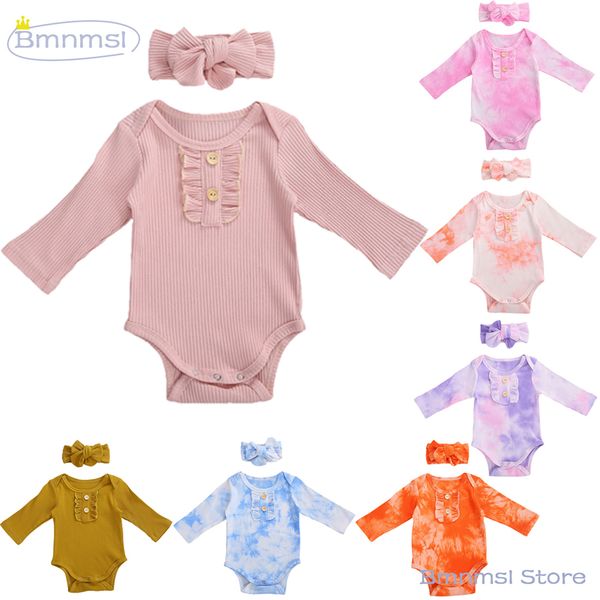 0-24m autumn spring newborn baby girls boys romper tie-dye printed long sleeve bodysuits headband ruffles knit button jumpsuits 201030, Blue
0-24m autumn spring newborn baby girls boys romper tie-dye printed long sleeve bodysuits headband ruffles knit button jumpsuits 201030, Blue