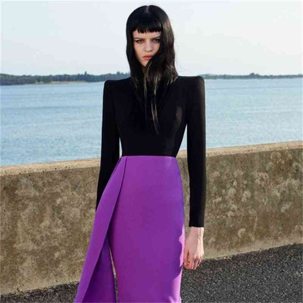 casual dresses early autumn color blocking long sleeved round neck open buttock tight dress bandage elastic nightclub women's wear apen, Black;gray
casual dresses early autumn color blocking long sleeved round neck open buttock tight dress bandage elastic nightclub women's wear apen, Black;gray