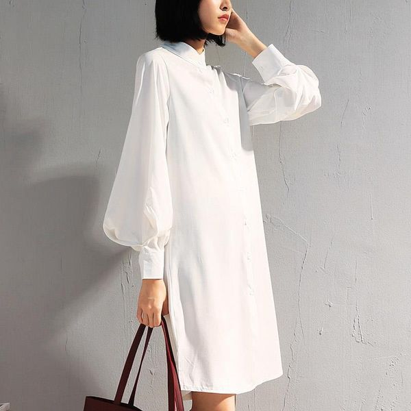 long lantern sleeve blouse women fashion designer stand collar long sleeve white retro female oversize loose chiffon shirt
long lantern sleeve blouse women fashion designer stand collar long sleeve white retro female oversize loose chiffon shirt