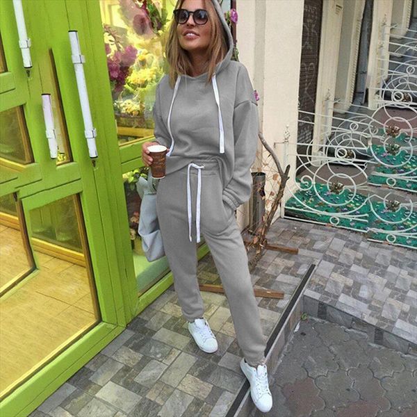 women sets new fashion hooded sweatshirt solid long pants sets female tracksuit 2pcs women clothing suits, Gray
women sets new fashion hooded sweatshirt solid long pants sets female tracksuit 2pcs women clothing suits, Gray