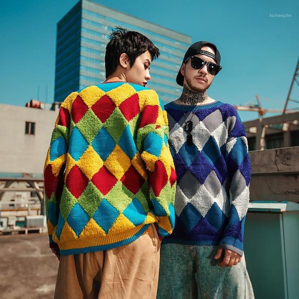 hip hop sweater men women streetwear bohemian thick knitted sweater couple retro vintage patchwork plaid men pullover1, White;black
hip hop sweater men women streetwear bohemian thick knitted sweater couple retro vintage patchwork plaid men pullover1, White;black