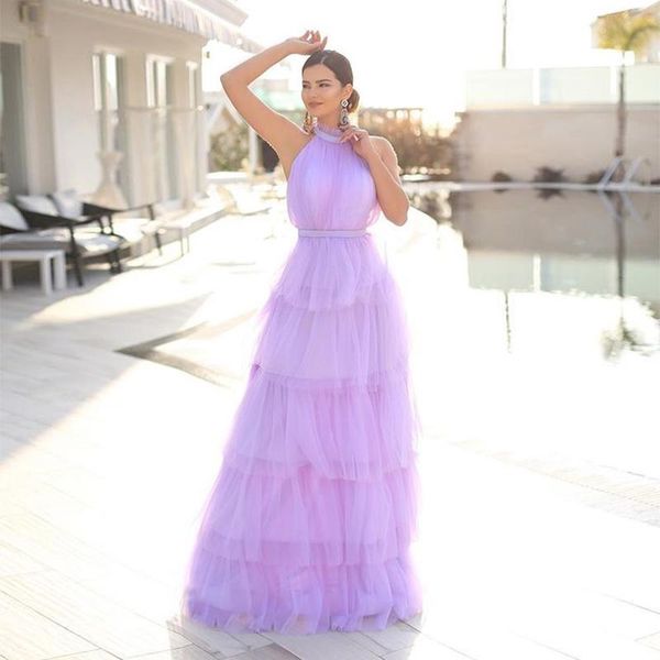 party dresses 2021 romantic lavender high neck sleeveless tiered ruffles a line floor length tulle prom dress, White;black
party dresses 2021 romantic lavender high neck sleeveless tiered ruffles a line floor length tulle prom dress, White;black