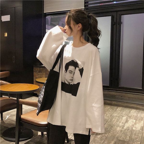 2020 autumn women's new korean loose casual printed round t-shirtjacket cotton t-shirt neck long sleeve cotton t-shirt kq0oa, White
2020 autumn women's new korean loose casual printed round t-shirtjacket cotton t-shirt neck long sleeve cotton t-shirt kq0oa, White