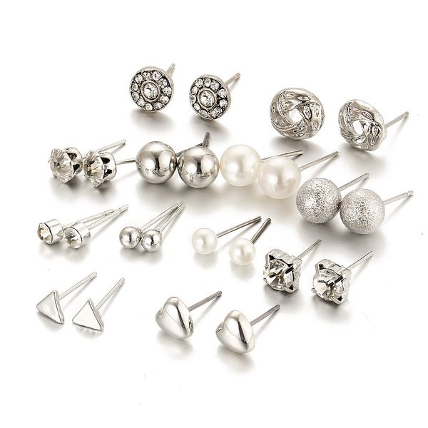 2021 creative retro minimalist 12 pairs of suits earrings europe and america cross-border earrings set wholesale, Golden;silver 
2021 creative retro minimalist 12 pairs of suits earrings europe and america cross-border earrings set wholesale, Golden;silver