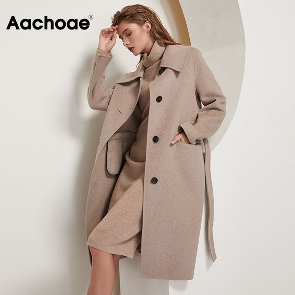 aachoae women long wool coat with belt 2020 autumn winter turn down collar office ladies overcoat single breasted solid coatx1020, Black
aachoae women long wool coat with belt 2020 autumn winter turn down collar office ladies overcoat single breasted solid coatx1020, Black