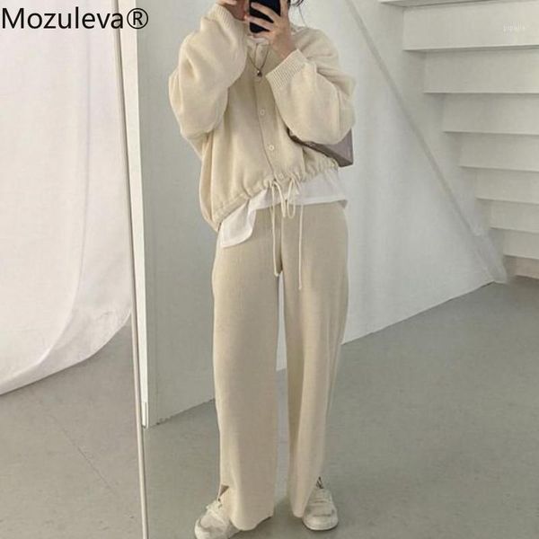 mozuleva casual knitted two piece set and pants wide leg loose winter tracksuit women 2 piece set cardigan ladies korean1, Gray 
mozuleva casual knitted two piece set and pants wide leg loose winter tracksuit women 2 piece set cardigan ladies korean1, Gray