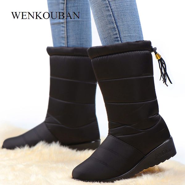 boots women waterproof ankle boots for women female winter shoes booties plush warm winter mujer, Black
boots women waterproof ankle boots for women female winter shoes booties plush warm winter mujer, Black
