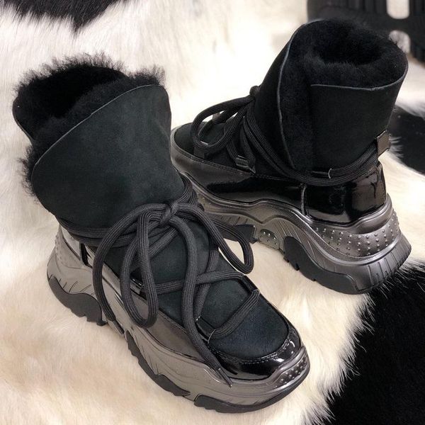 20 sheep fur in paragraph one winter boots joker leather vacuum non-slip soles show thin handsome bind boots, Black
20 sheep fur in paragraph one winter boots joker leather vacuum non-slip soles show thin handsome bind boots, Black
