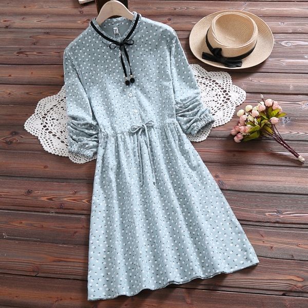 lqyvw new dress 2019 student and wear mori women's small fresh print loose large size long sleeve cotton linen autumn dresscotton women, Black;gray
lqyvw new dress 2019 student and wear mori women's small fresh print loose large size long sleeve cotton linen autumn dresscotton women, Black;gray