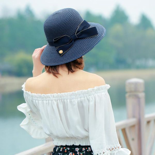 wide brim hats spring summer pattern korean ma'am foldable sunscreen straw boater sun panama hat women floret pearl beach cap, Blue;gray
wide brim hats spring summer pattern korean ma'am foldable sunscreen straw boater sun panama hat women floret pearl beach cap, Blue;gray