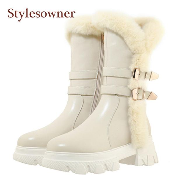 boots winter platform snow real leather round toe thick-soled lace-up plus velvet mid-tube buckle strap solid black white
boots winter platform snow real leather round toe thick-soled lace-up plus velvet mid-tube buckle strap solid black white