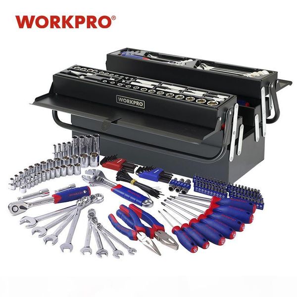 workpro 183pc home tools metal box repair tool kits screwdriver socket set t200322
workpro 183pc home tools metal box repair tool kits screwdriver socket set t200322