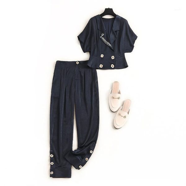 2020 summer fashion solid color suit lapel double breasted blazer and matching pencil pants 2 piece set women outfits1, White
2020 summer fashion solid color suit lapel double breasted blazer and matching pencil pants 2 piece set women outfits1, White