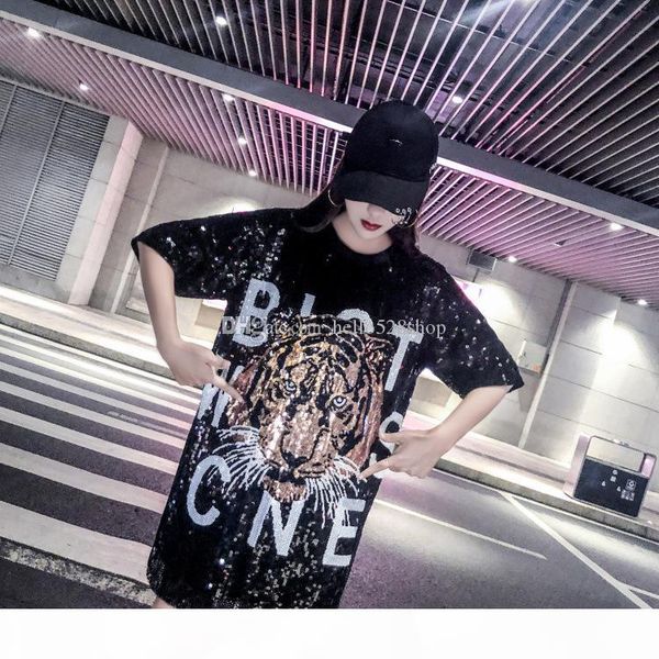 hello528shop 2019 womens t shirts dress loose tiger head pattern shirts sequins shining designer ladies nightclub, White
hello528shop 2019 womens t shirts dress loose tiger head pattern shirts sequins shining designer ladies nightclub, White