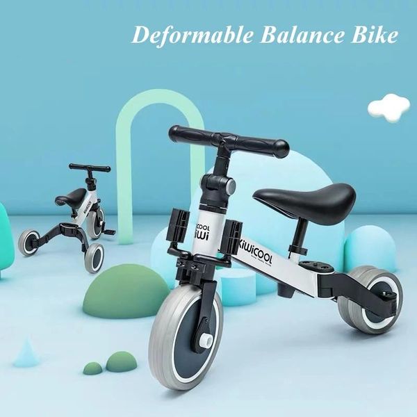 1-6 Years Old Ride On Bike Kid's Tricycle Portable Balance Bicycle 3 Wheels Non-inflatable Deformable Multifunctional Scooter