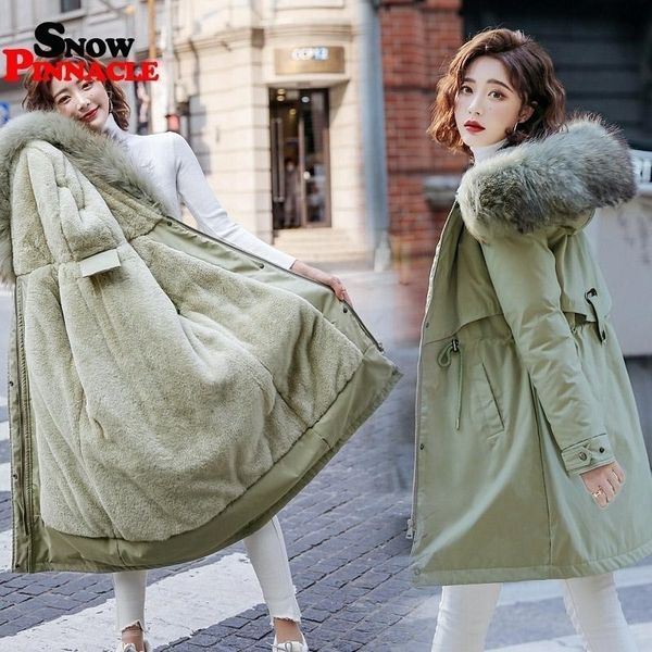 winter women fleece inside parkas plus size thick warm mid-long hooded parkas jackets fur inside female slim padding parkas 201103, Black
winter women fleece inside parkas plus size thick warm mid-long hooded parkas jackets fur inside female slim padding parkas 201103, Black