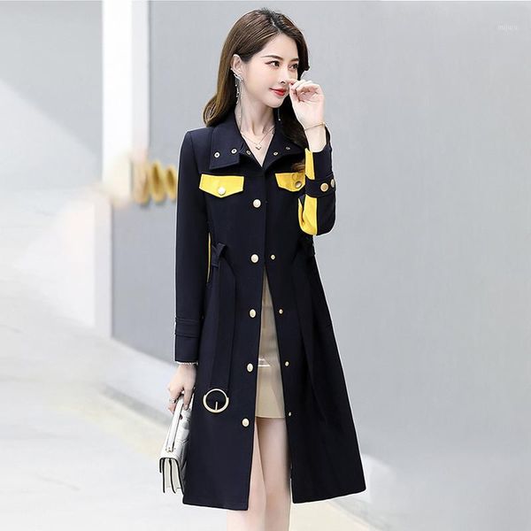 women's windbreaker 2020 spring autumn stand collar hit color mid-length single-breasted slim was thin simple coat 2z1, Tan;black
women's windbreaker 2020 spring autumn stand collar hit color mid-length single-breasted slim was thin simple coat 2z1, Tan;black