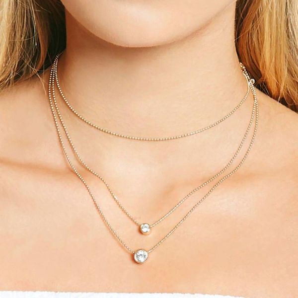 retro simple three-layer neaklace bead chain fashion rhinestone hanging statement jewelry for women clothing accessories2020, Silver
retro simple three-layer neaklace bead chain fashion rhinestone hanging statement jewelry for women clothing accessories2020, Silver