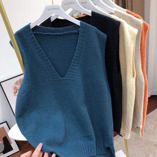 cashmere жилет женщины сплошные краткие свободные модные без рукавов вязаные v-образным вырезом женские водоустройства свитер женские чалеко, Black;white
cashmere жилет женщины сплошные краткие свободные модные без рукавов вязаные v-образным вырезом женские водоустройства свитер женские чалеко, Black;white