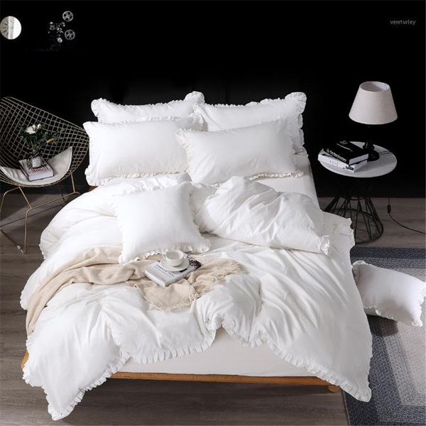 3/4pcs 100% washed cotton bed linen vintage white duvet cover pillowcases with ruffles girls princess pink bedsheets single king1
3/4pcs 100% washed cotton bed linen vintage white duvet cover pillowcases with ruffles girls princess pink bedsheets single king1