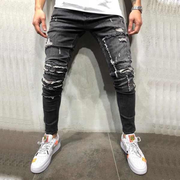 fashion denim jeans 2021 ripped patchwork jeans streetwear slim male pencil pant full length dark grey motorcycle trousers s-3xl, Blue
fashion denim jeans 2021 ripped patchwork jeans streetwear slim male pencil pant full length dark grey motorcycle trousers s-3xl, Blue