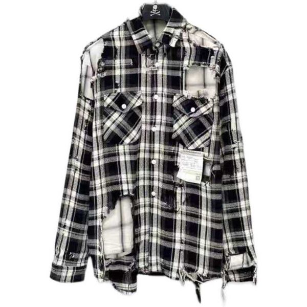 men's casual shirts 21ss mira yasuhiro mithara kangyu black and white plaid worn double layer shirt coat, White;black
men's casual shirts 21ss mira yasuhiro mithara kangyu black and white plaid worn double layer shirt coat, White;black