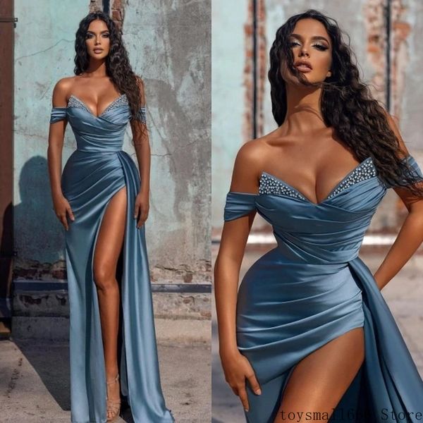 2022 off shoulder a line prom dresses crystal split side high evening gowns sxm10, Black
2022 off shoulder a line prom dresses crystal split side high evening gowns sxm10, Black
