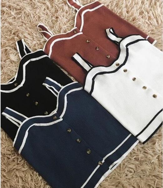 summer solid color basic simple brief slim sleeveless halter knitted thread bow twist front camis tank, White 
summer solid color basic simple brief slim sleeveless halter knitted thread bow twist front camis tank, White