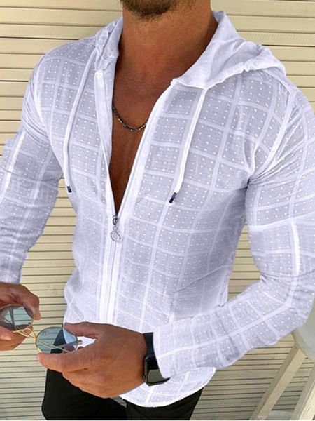 men shirt long sleeve hooded grid zipper cardigan male blouse casual shirts summer autumn shirts men pure color clothes, White;black
men shirt long sleeve hooded grid zipper cardigan male blouse casual shirts summer autumn shirts men pure color clothes, White;black
