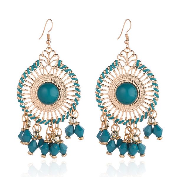 foreign trade selling jewelry national fashion earrings bohemian round tassel rhinestone earrings new studs women, Golden
foreign trade selling jewelry national fashion earrings bohemian round tassel rhinestone earrings new studs women, Golden