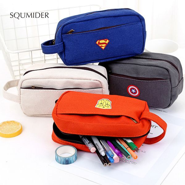 2020 superhero canvas box large capacity pencil zipper, student stationery box, portable storage bag, learning gift for boys and girls 
2020 superhero canvas box large capacity pencil zipper, student stationery box, portable storage bag, learning gift for boys and girls