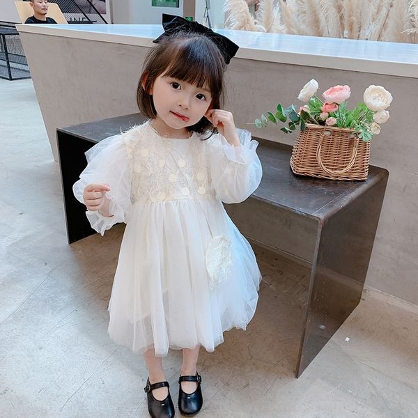 7awk9 blue town wear ins girls 2020 princess dress children's fluffy gauze skirt children's uthhi princess dress autumn, Black;gray