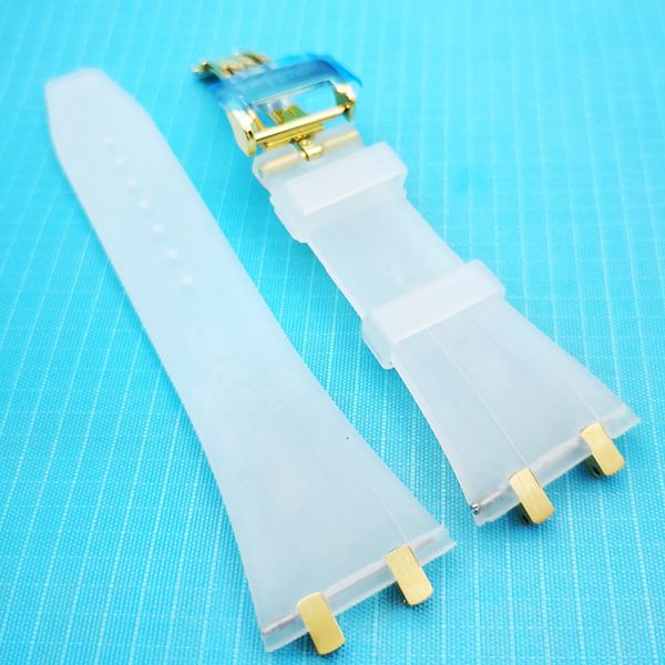 27mm clear color rubber strap 18mm gold steel strainless folding strap for ap royal oak 15400 15390 39mm 41mm models watch, Black;brown
27mm clear color rubber strap 18mm gold steel strainless folding strap for ap royal oak 15400 15390 39mm 41mm models watch, Black;brown