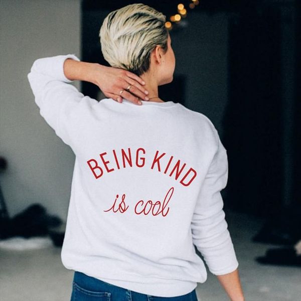 being kind is cool letter print harajuku sweatshirts women new winter warm outerwear clothes woman streetwear causal loose, Black
being kind is cool letter print harajuku sweatshirts women new winter warm outerwear clothes woman streetwear causal loose, Black