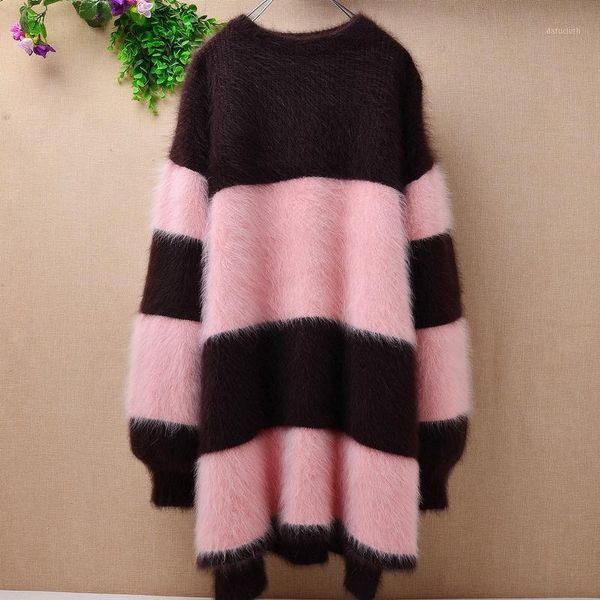 mujer femme real mink cashmere loose stripes long lantern sleeves o-neck angora fur pullover knitwear sweater winter1, White;black
mujer femme real mink cashmere loose stripes long lantern sleeves o-neck angora fur pullover knitwear sweater winter1, White;black