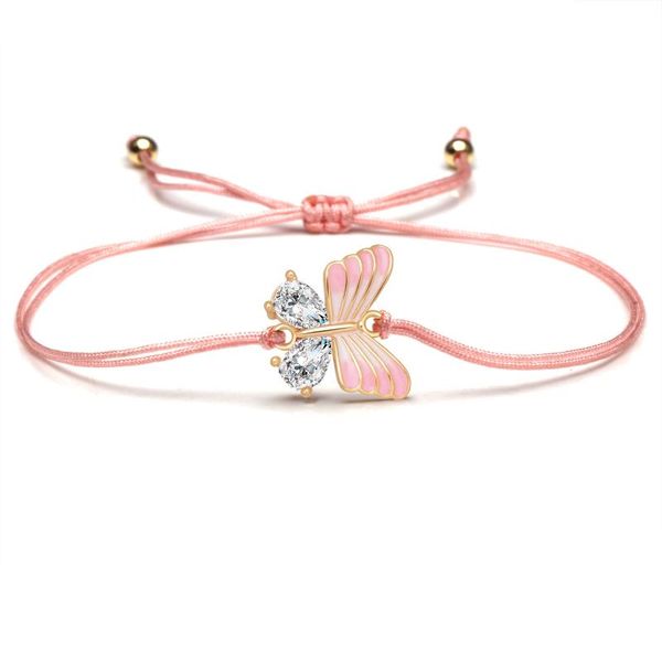 White Zirconia Crystal Pink Butterfly Charm Bracelet For Women Girl Red String Pull Cord Adjustable Insect Cute Jewelry Gift, Golden;silver
White Zirconia Crystal Pink Butterfly Charm Bracelet For Women Girl Red String Pull Cord Adjustable Insect Cute Jewelry Gift, Golden;silver