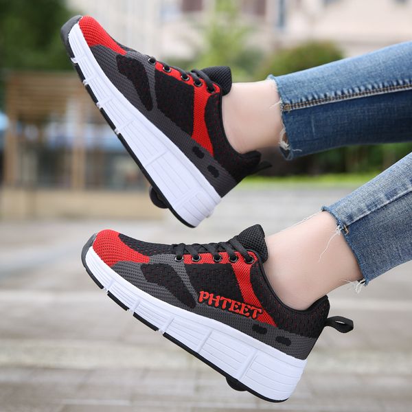 clood sneakers rollers single wheel cool fashion dual-purpose deformation sneakers with wheels and children's roller shoes 201026, Black
clood sneakers rollers single wheel cool fashion dual-purpose deformation sneakers with wheels and children's roller shoes 201026, Black