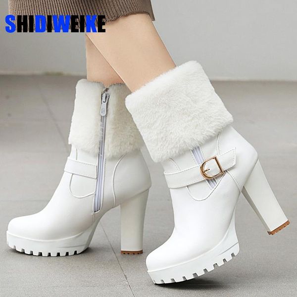 boots 2021 womens winter fur shoes high heels ladies brand ankle botas warm plush snow square heel 10cm ac115, Black
boots 2021 womens winter fur shoes high heels ladies brand ankle botas warm plush snow square heel 10cm ac115, Black