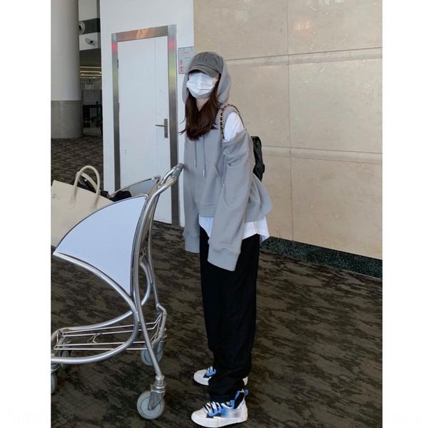 autumn 2020 new grey hooded women's loose korean spring and autumn sweater coat sweater thin lazy coatshoulder zipper jvabg, Black
autumn 2020 new grey hooded women's loose korean spring and autumn sweater coat sweater thin lazy coatshoulder zipper jvabg, Black