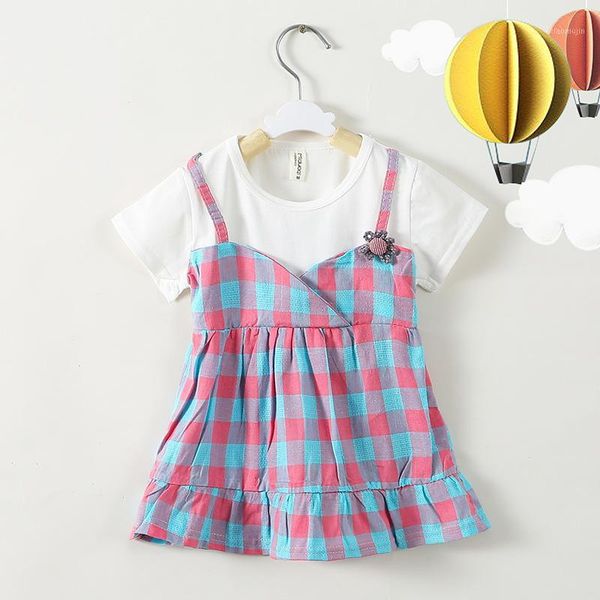 family matching outfits casual summer dress for little girls lovely print fake two1, Blue
family matching outfits casual summer dress for little girls lovely print fake two1, Blue