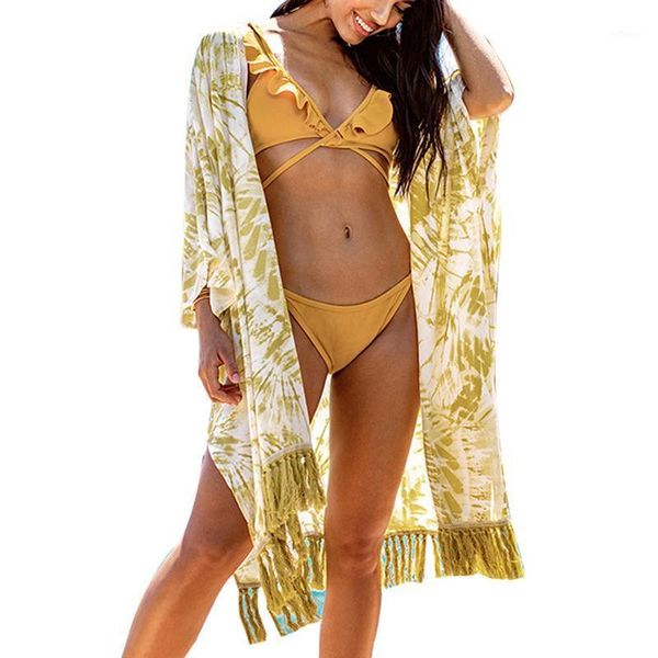 fashion loose printed fringed sunscreen shirt bikini long blouse for beach vacation women new1, White
fashion loose printed fringed sunscreen shirt bikini long blouse for beach vacation women new1, White