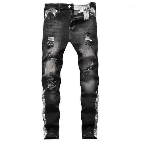 black blue men's jeans large size men's hole straight stretch jeans explosion trend pants1
black blue men's jeans large size men's hole straight stretch jeans explosion trend pants1