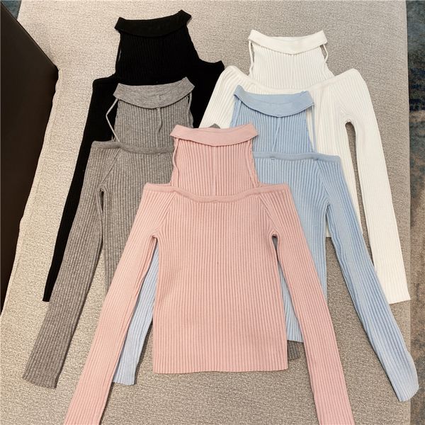 deat 2020 winter new arrvials long sleeve turtleneck strapless knitted pullovers women sweater ml271 h1211, White;black
deat 2020 winter new arrvials long sleeve turtleneck strapless knitted pullovers women sweater ml271 h1211, White;black
