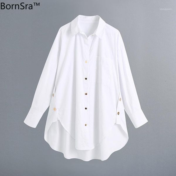 bornsra 2020 women's white blouse 2020 autumn pocket decoration long sleeve lapel golden buckle long-sleeve blouse1
bornsra 2020 women's white blouse 2020 autumn pocket decoration long sleeve lapel golden buckle long-sleeve blouse1