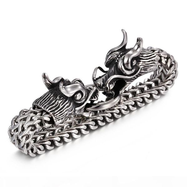 trustylan vintage stainless steel men bracelet cool double dragon head male jewelry accessory cool mens bangle wristband 225mm y1891908, Black
trustylan vintage stainless steel men bracelet cool double dragon head male jewelry accessory cool mens bangle wristband 225mm y1891908, Black