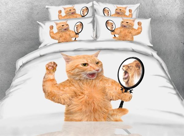 jf-098 4pcs duvet cover set cat with mirror print 3d bedding sets king size sheets single kids bed cover
jf-098 4pcs duvet cover set cat with mirror print 3d bedding sets king size sheets single kids bed cover